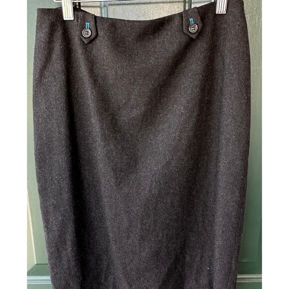 J. Crew Wool Flannel Pencil Skirt Charcoal Gray Dark Academia, Preppy, Office - Picture 1 of 4